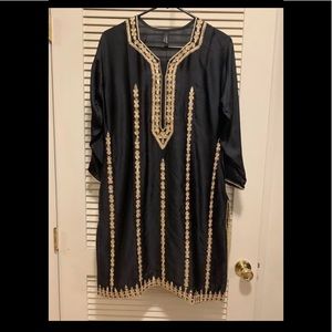 Black silk mirror Kurta